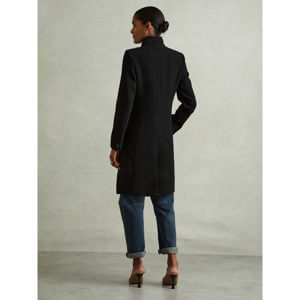 REISS MAUDE Wool Blend Longline Double Breasted Coat